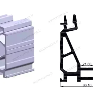 هندریل شیشه گیر پایین آلومینیومی (BTS) سایز 108*56.10