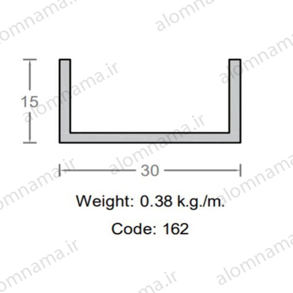 ناودانی آلومینیوم 15×30