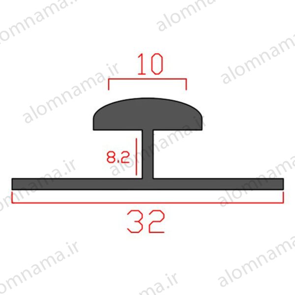 پروفیل اچ آلومینیوم 10×8.2×32