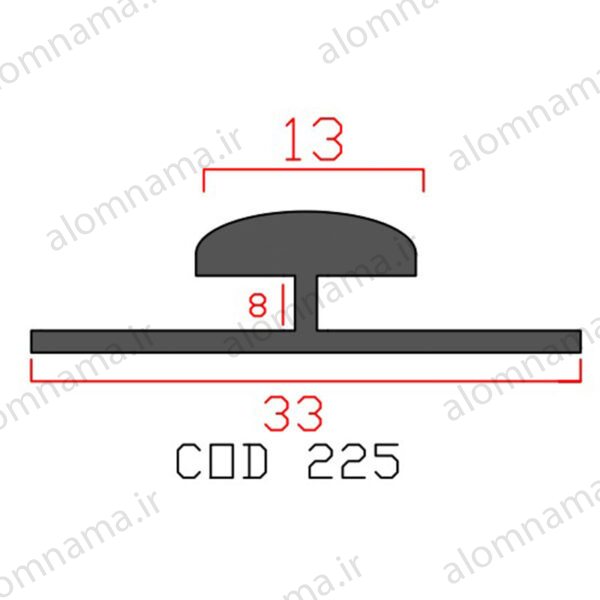 پروفیل اچ آلومینیوم 13×8×33