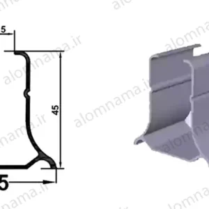 پاسار شیشه پافیلی آلومینیومی سایز 45×45
