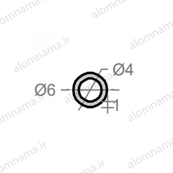 لوله آلومینیومی به قطر خارجی 6mm و ضخامت 1mm