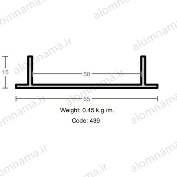 ناودانی آلومینیوم 15×65