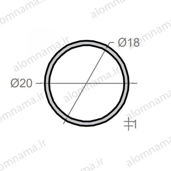 لوله آلومینیومی به قطر خارجی 20mm و ضخامت 1mm