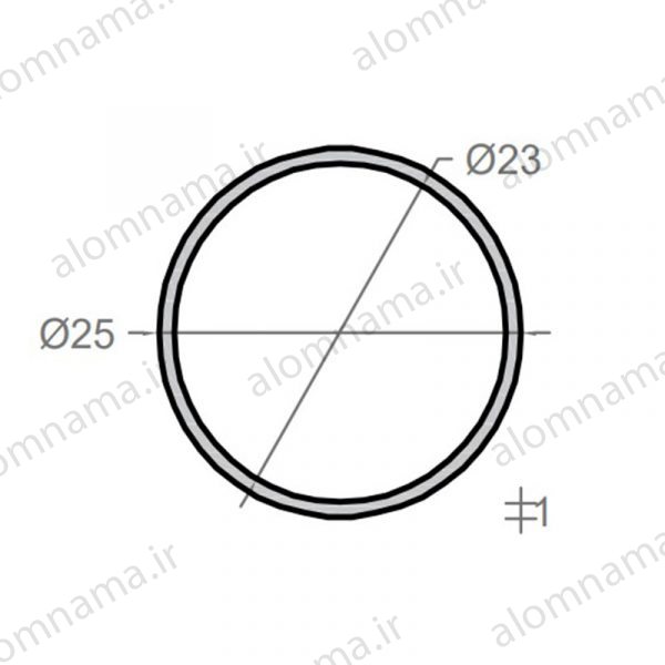 لوله آلومینیومی به قطر خارجی 25mm و ضخامت 1mm