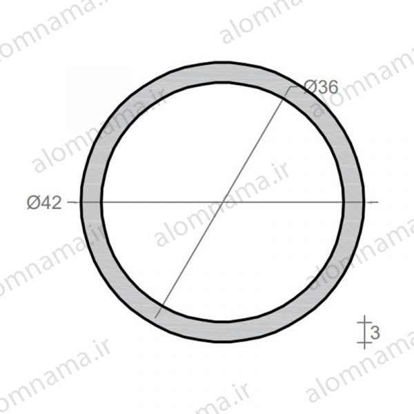 لوله آلومینیومی به قطر خارجی 42mm و ضخامت 3mm