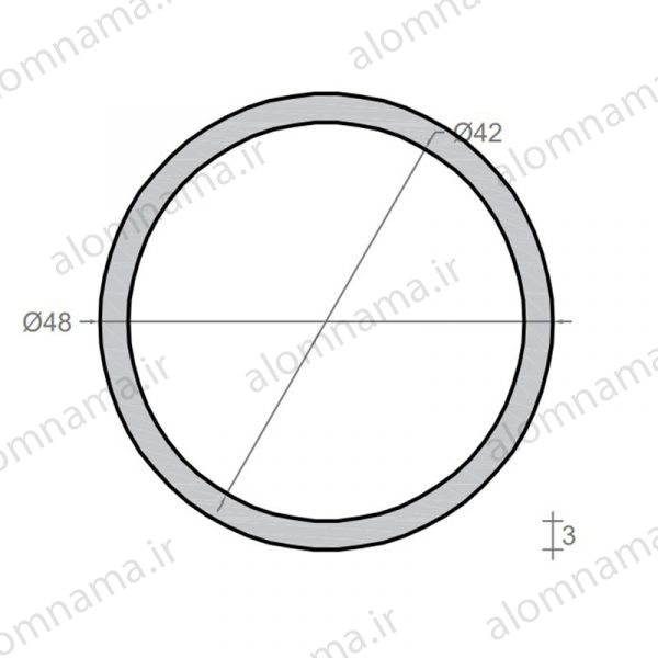 لوله آلومینیومی به قطر خارجی 48mm و ضخامت 3mm
