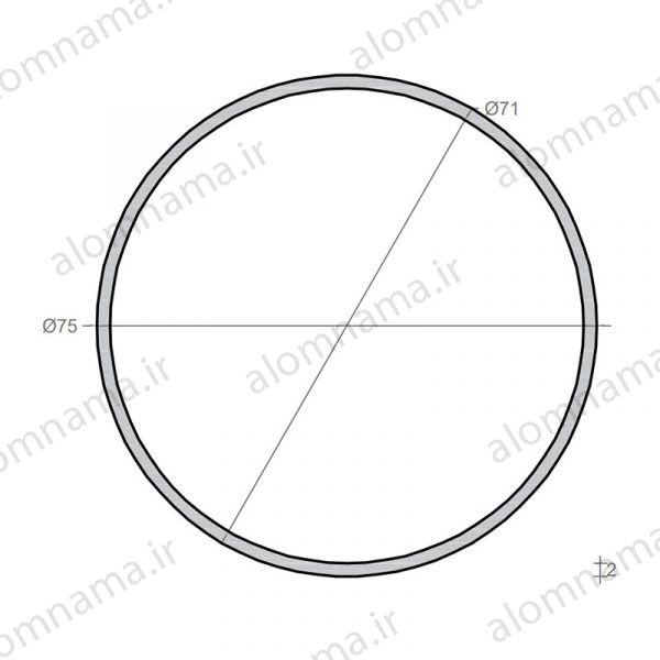 لوله آلومینیومی به قطر خارجی 75mm و ضخامت 2mm