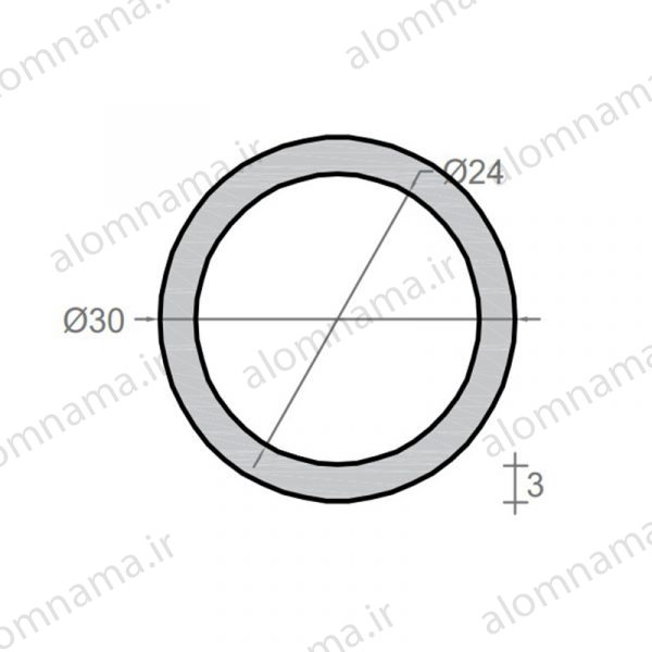 لوله آلومینیومی به قطر خارجی 30mm و ضخامت 3mm
