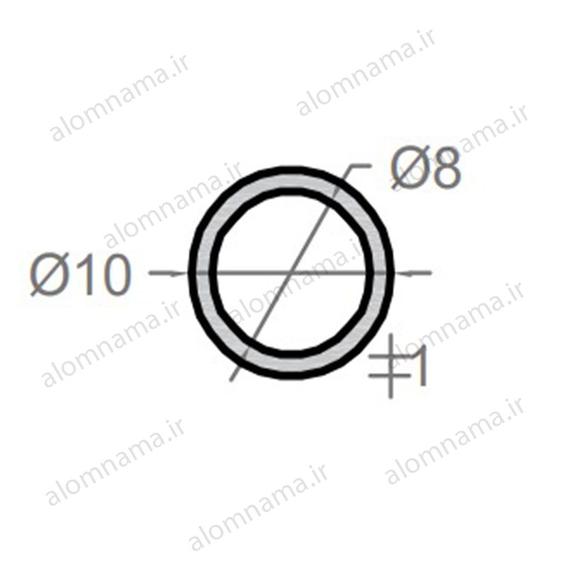 لوله آلومینیومی به قطر خارجی 10mm و ضخامت 1mm