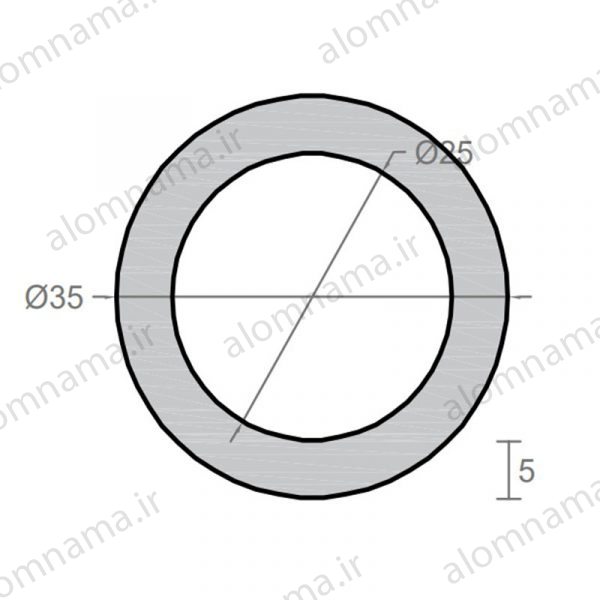 لوله آلومینیومی به قطر خارجی 35mm و ضخامت 5mm
