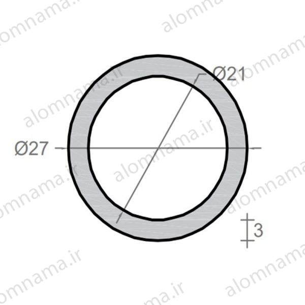 لوله آلومینیومی به قطر خارجی 27mm و ضخامت 3mm