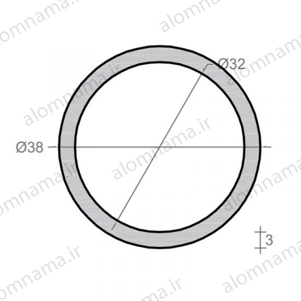 لوله آلومینیومی به قطر خارجی 38mm و ضخامت 3mm