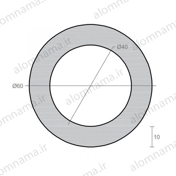 لوله آلومینیومی به قطر خارجی 60mm و ضخامت 10mm