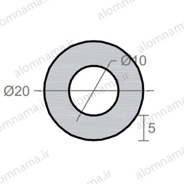لوله آلومینیومی به قطر خارجی 20mm و ضخامت 5mm