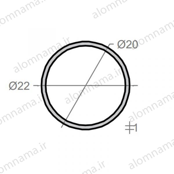 لوله آلومینیومی به قطر خارجی 22mm و ضخامت 1mm