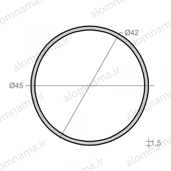 لوله آلومینیومی به قطر خارجی 45mm و ضخامت 1.5mm