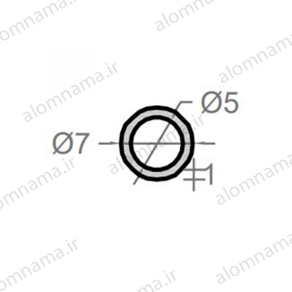 لوله آلومینیومی به قطر خارجی 7mm و ضخامت 1mm