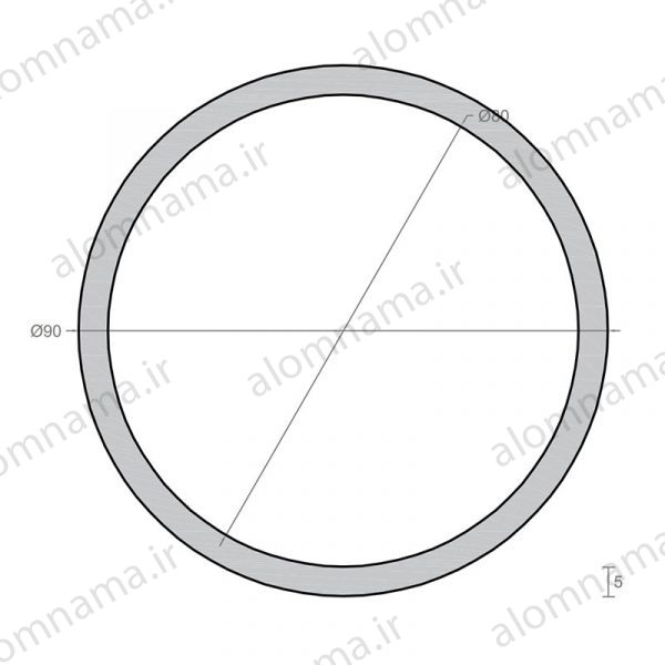 لوله آلومینیومی به قطر خارجی 90mm و ضخامت 5mm