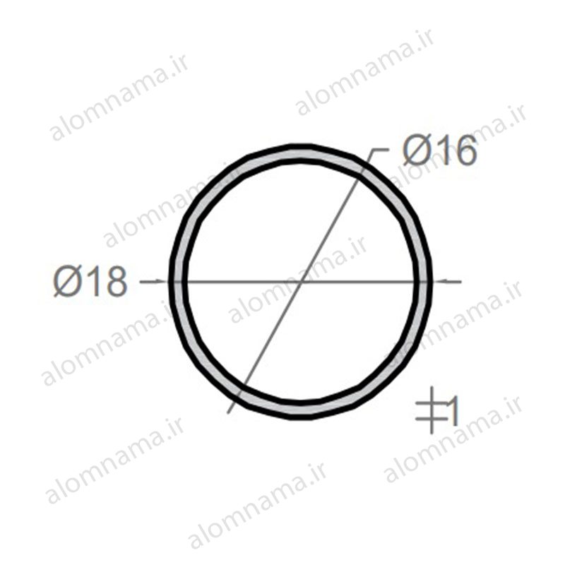 لوله آلومینیومی به قطر خارجی 18mm و ضخامت 1mm