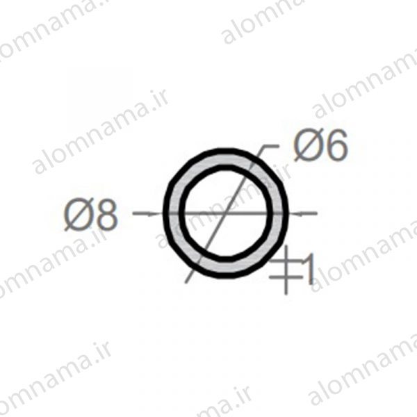 لوله آلومینیومی به قطر خارجی 8mm و ضخامت 1mm