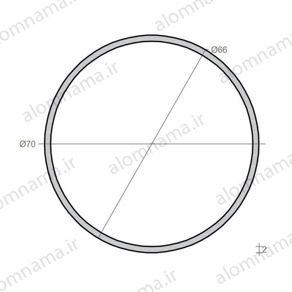 لوله آلومینیومی به قطر خارجی 70mm و ضخامت 2mm