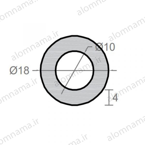 لوله آلومینیومی به قطر خارجی 18mm و ضخامت 4mm