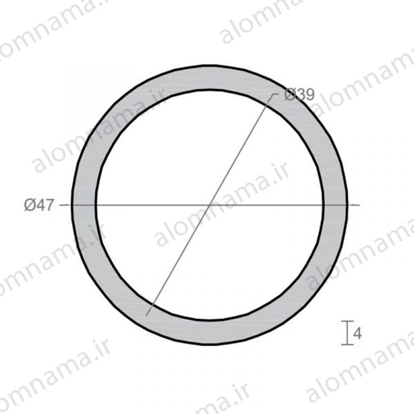لوله آلومینیومی به قطر خارجی 47mm و ضخامت 4mm