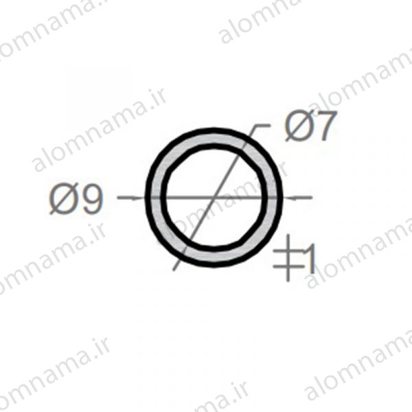 لوله آلومینیومی به قطر خارجی 9mm و ضخامت 1mm