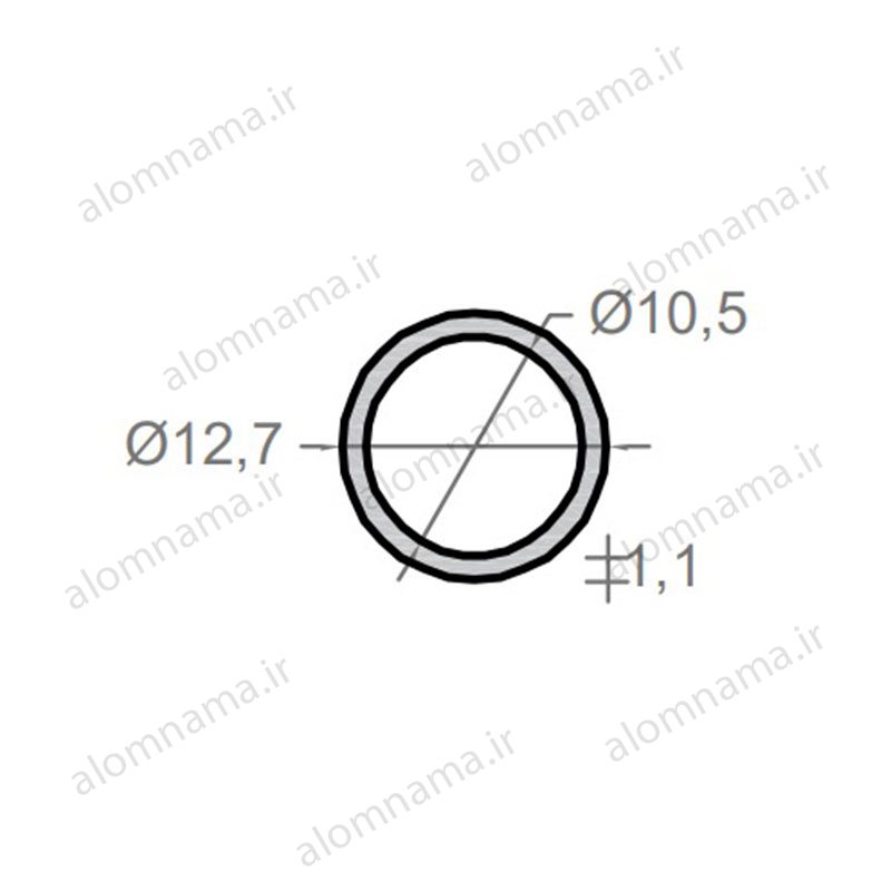 لوله آلومینیومی به قطر خارجی 12.7mm و ضخامت 1.1mm