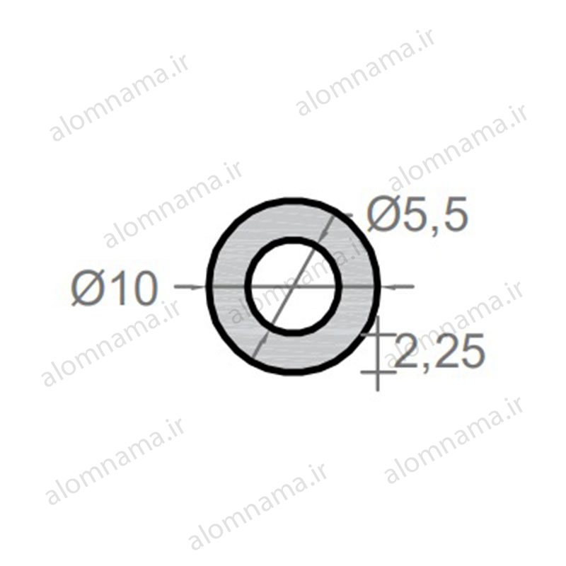 لوله آلومینیومی به قطر خارجی 10mm و ضخامت 2.25mm