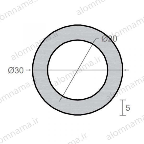 لوله آلومینیومی به قطر خارجی 30mm و ضخامت 5mm