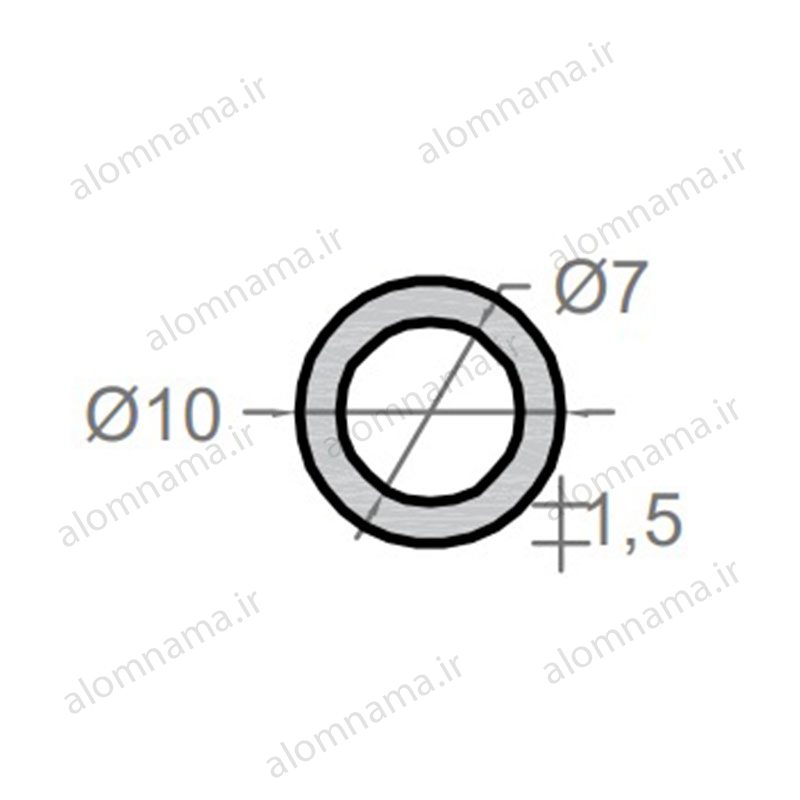 لوله آلومینیومی به قطر خارجی 10mm و ضخامت 1.5mm