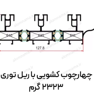 پروفیل چهارچوب کشویی با ریل توری